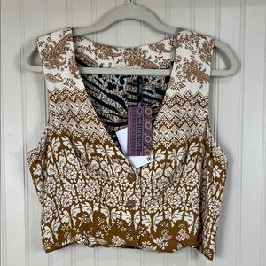 NWT Novella Royale Women’s Bohemian Paisley Floral Vest Size Medium